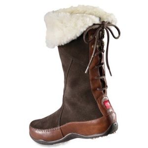 NORTHFACE Woman’s “Janey” Suede Brown Primaloft Boots Moccasin style size 6 1/2